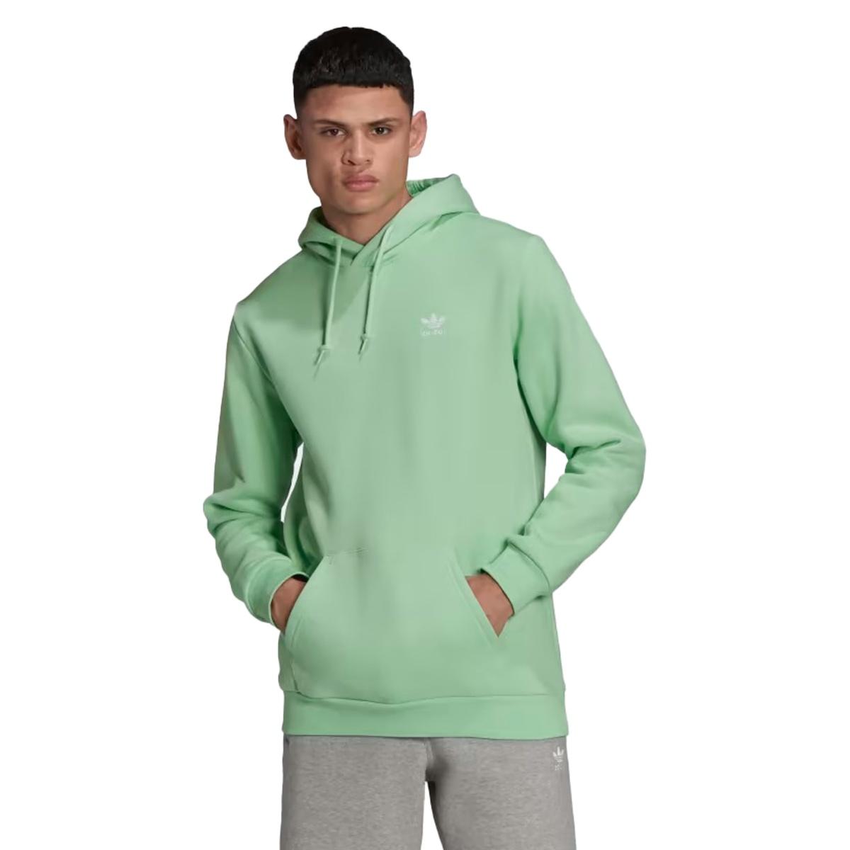 FELPA FLEECE CON CAPPUCCIO UOMO HOODIE COLOR ESSENTIALS - Glory Mint