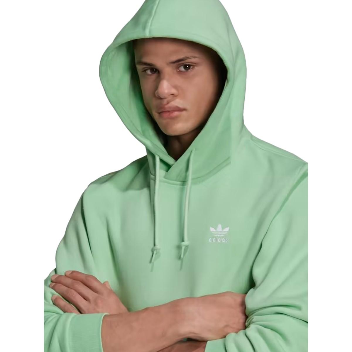 FELPA FLEECE CON CAPPUCCIO UOMO HOODIE COLOR ESSENTIALS - Glory Mint