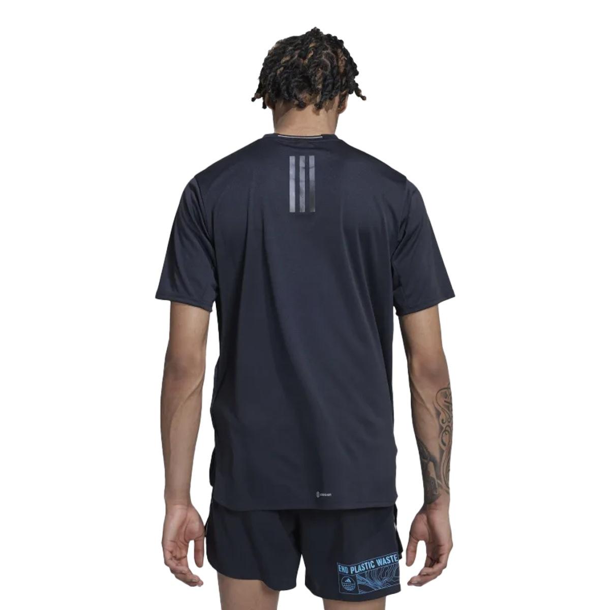 T-SHIRT RUNNING UOMO DESIGNED FOR RUNNING- Black/Pulse Blue