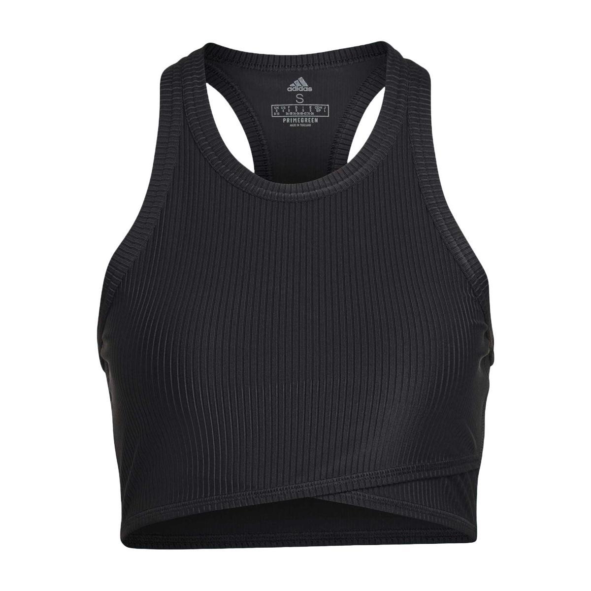 CANOTTA CROP DONNA YOGA STUDIO WRAPPED RIB -  Black