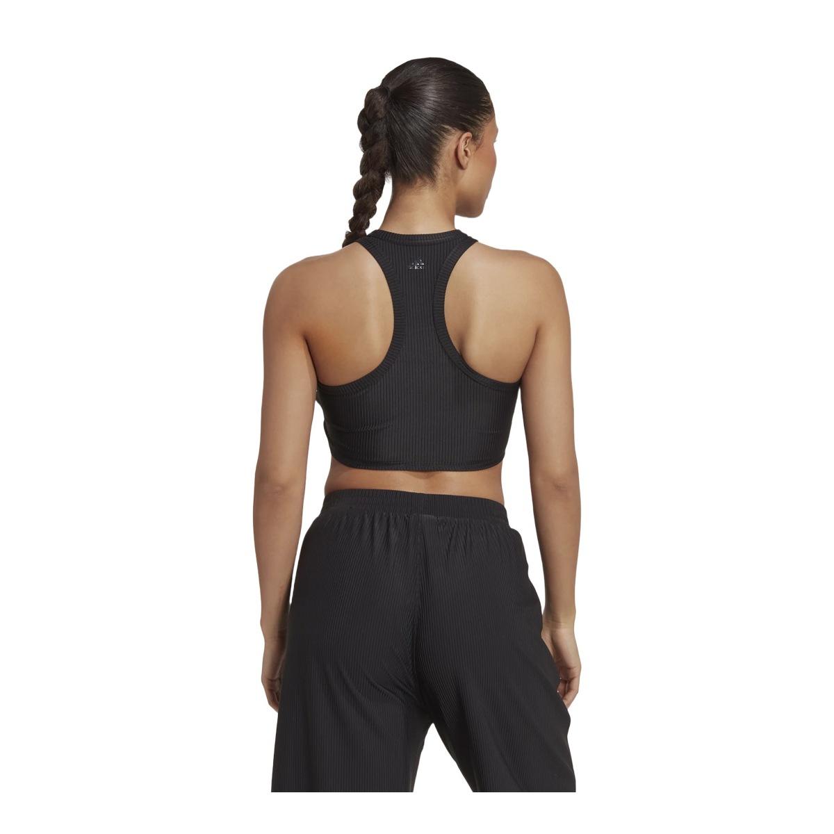 CANOTTA CROP DONNA YOGA STUDIO WRAPPED RIB -  Black