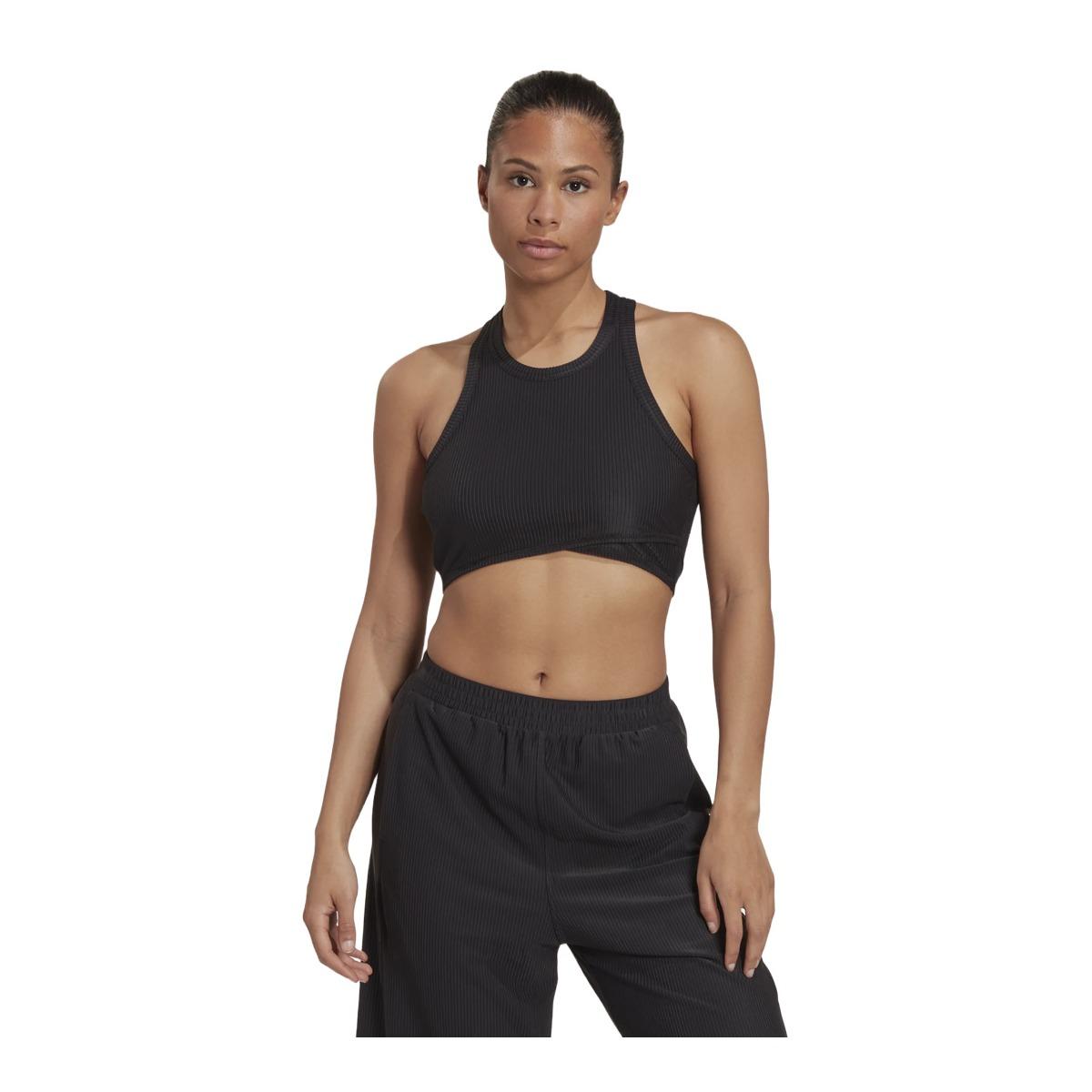 CANOTTA CROP DONNA YOGA STUDIO WRAPPED RIB -  Black