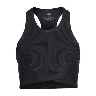 CANOTTA CROP DONNA YOGA STUDIO WRAPPED RIB -  Black