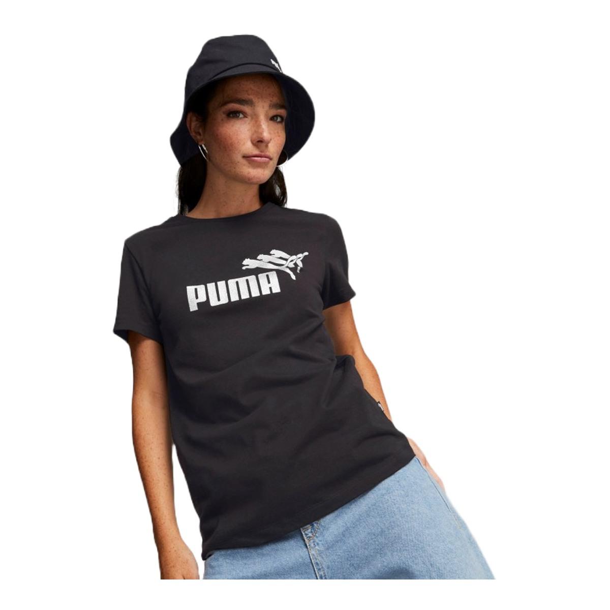 T-SHIRT DONNA ESSENTIALD METALLIC SPARK -  Black