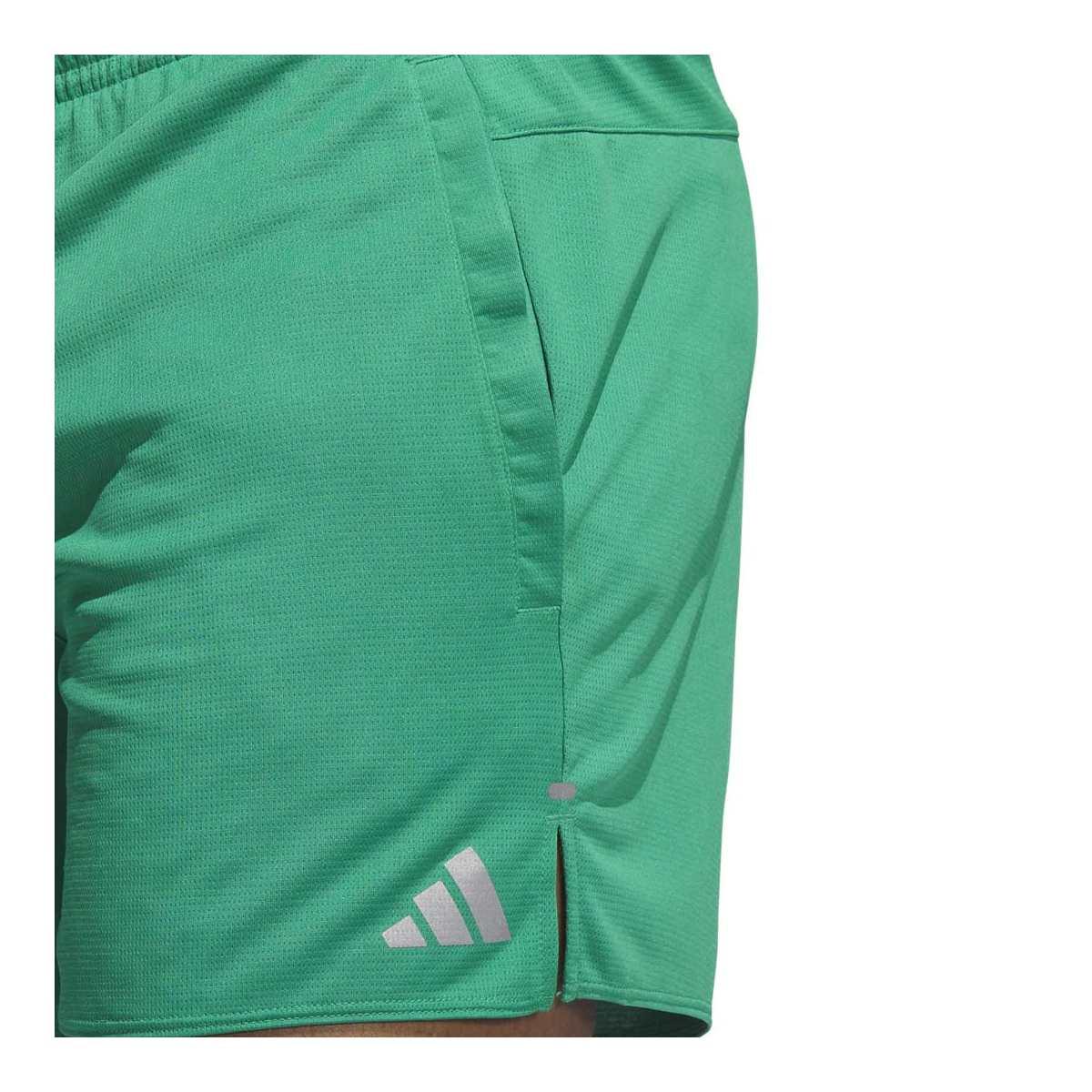 Pantaloncini Running Uomo Adidas Run 3 Icons Bar Logo - Colore Court Green
