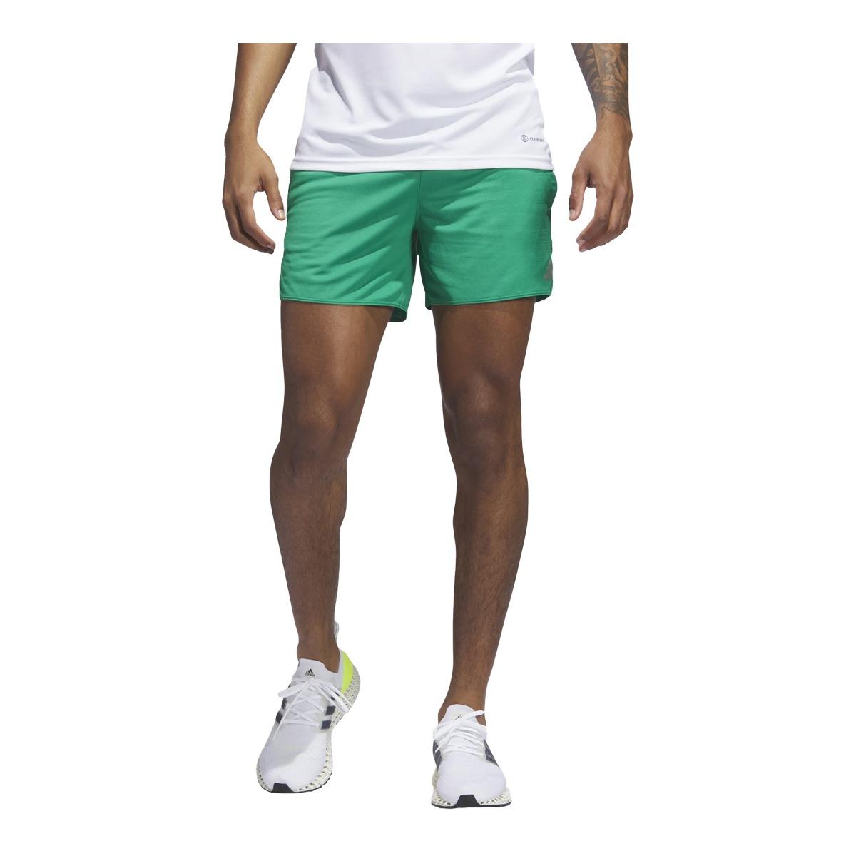 Pantaloncini Running Uomo Adidas Run 3 Icons Bar Logo - Colore Court Green