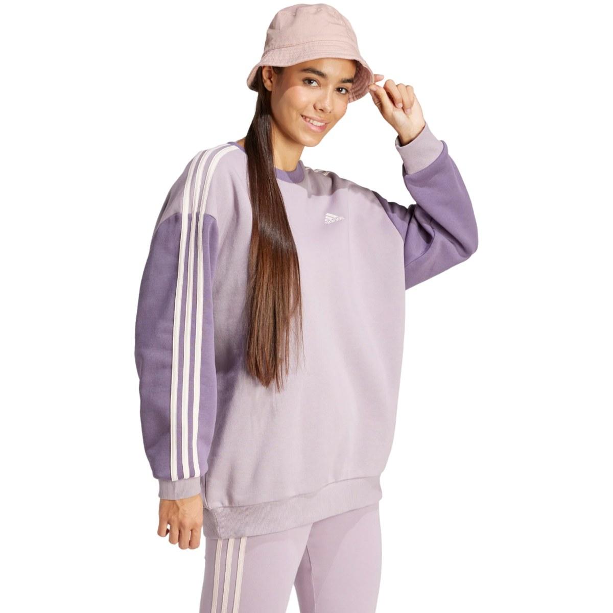 Adidas 3-band fleece essentials oversize felpa donna