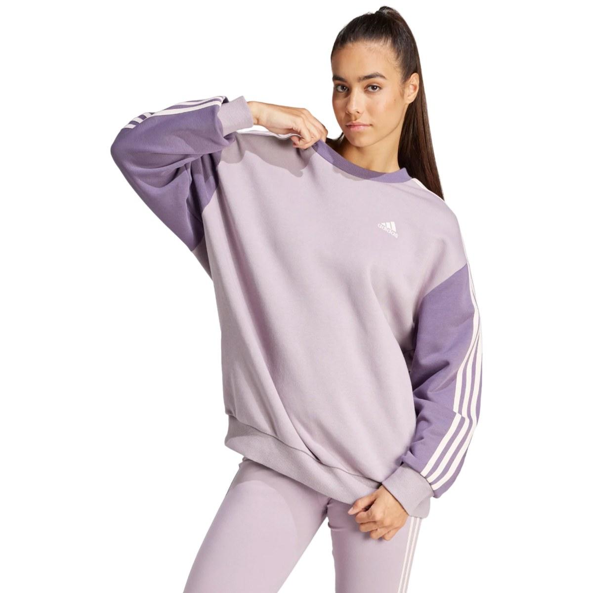 Adidas 3-band fleece essentials oversize felpa donna