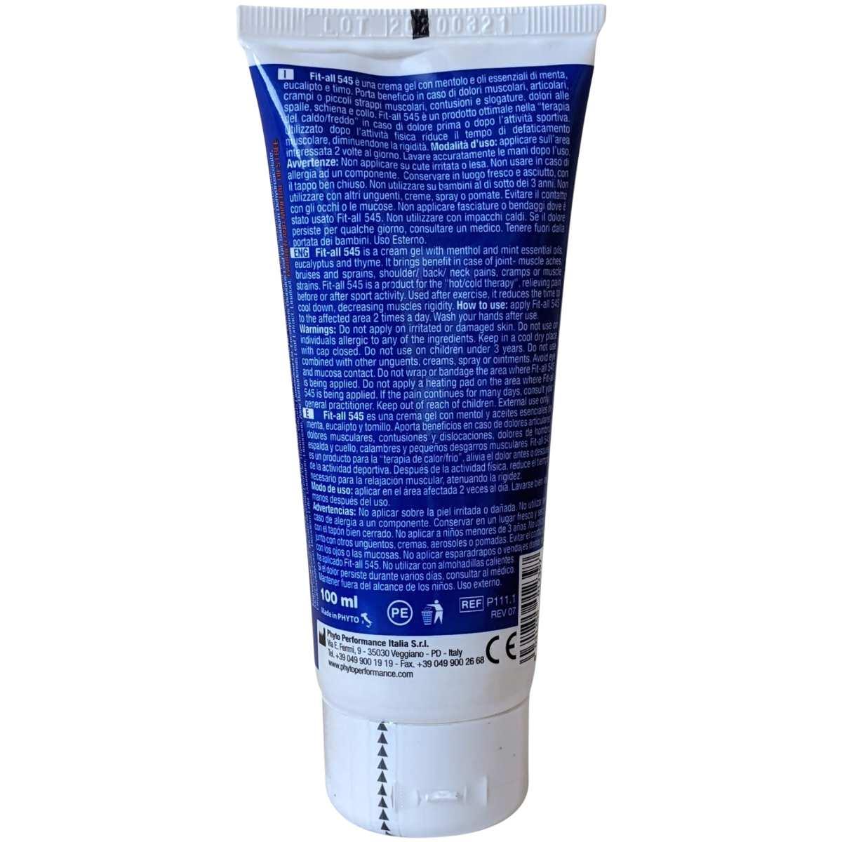 Phyto Performance Fit All 545 Tubo 100 Ml Crema Gel