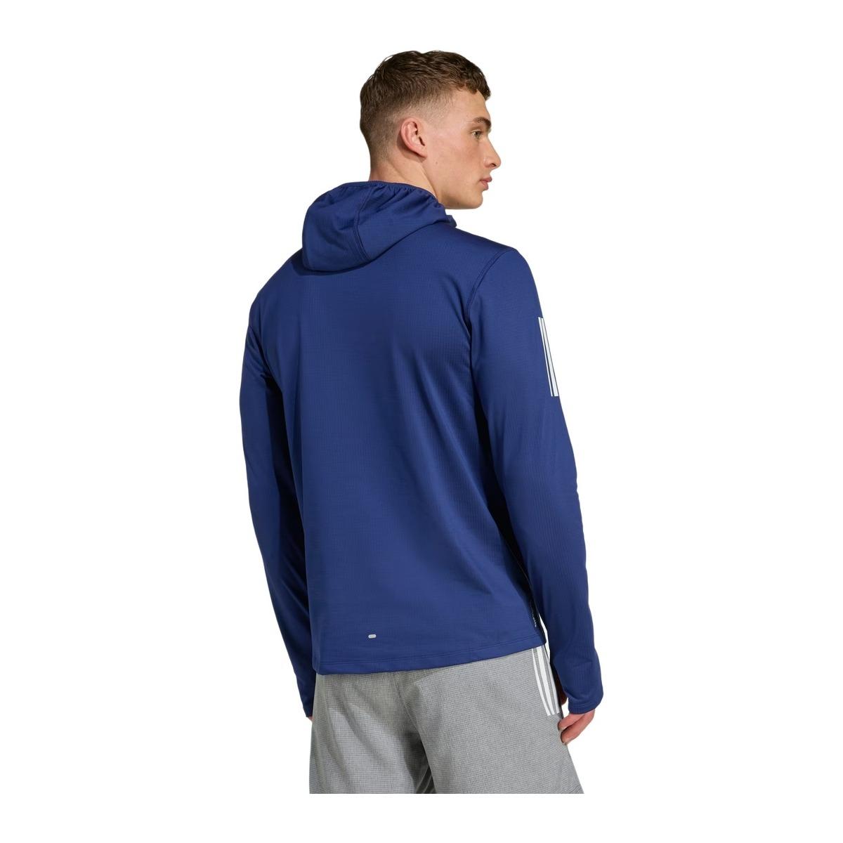 Adidas OTR B Win HZ Felpa con Cappuccio Mezza Zip Fitness Uomo Blu Scuro