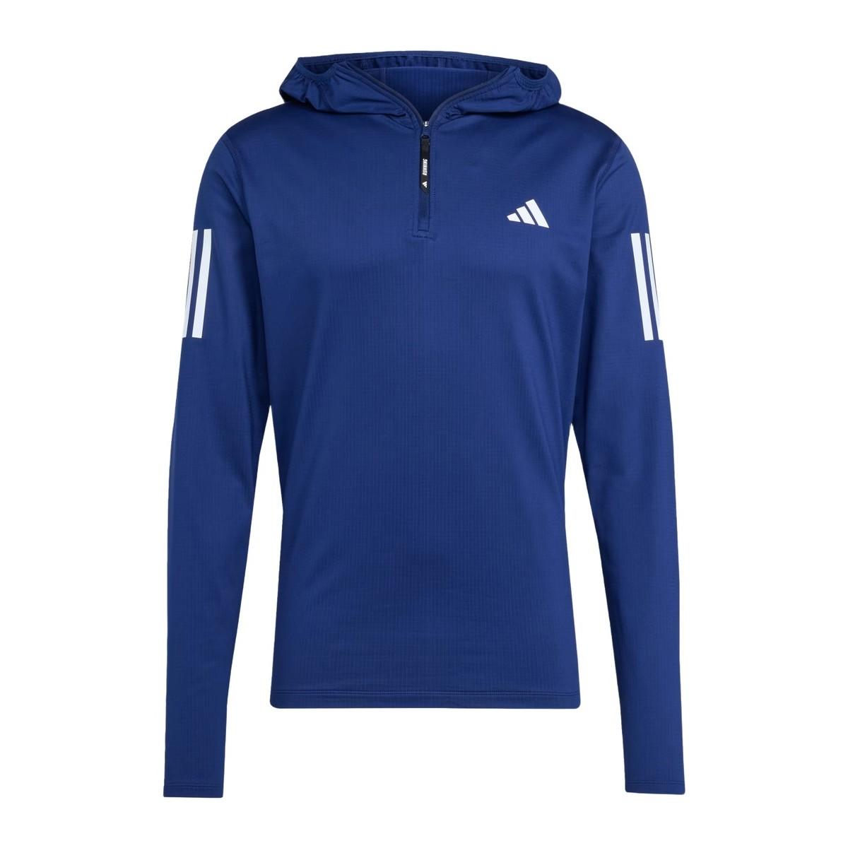 Adidas OTR B Win HZ Felpa con Cappuccio Mezza Zip Fitness Uomo Blu Scuro