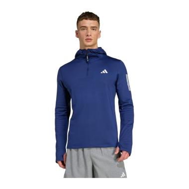 Adidas OTR B Win HZ Felpa con Cappuccio Mezza Zip Fitness Uomo Blu Scuro