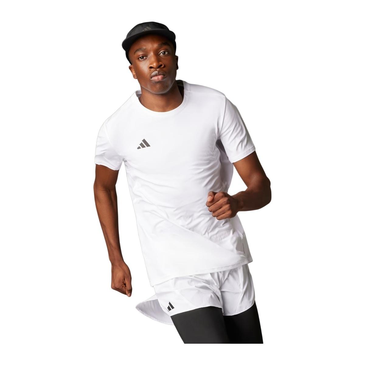 Adidas Adizero E Tee White T-Shirt Running Uomo Bianco