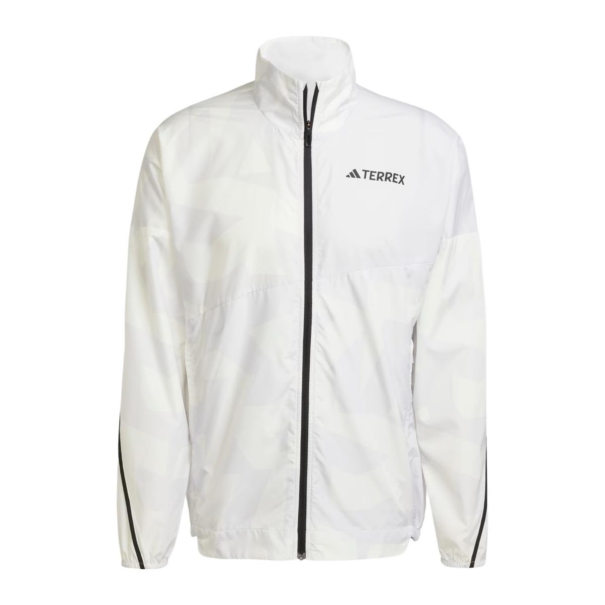 Adidas MT Print Wind Giacca Running Uomo Grigio/Bianco