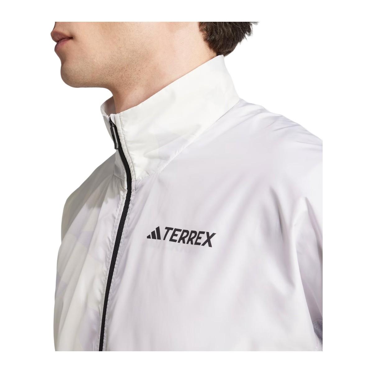 Adidas MT Print Wind Giacca Running Uomo Grigio/Bianco