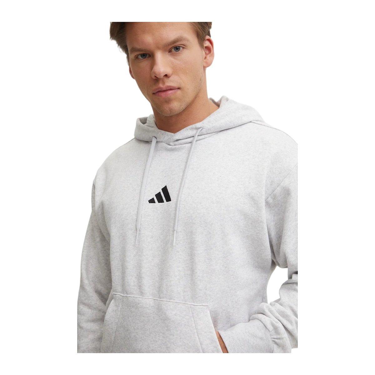 Adidas M Feelcozy Hoodie, Felpa Fitness e Training Uomo, Grigio Chiaro/Nero