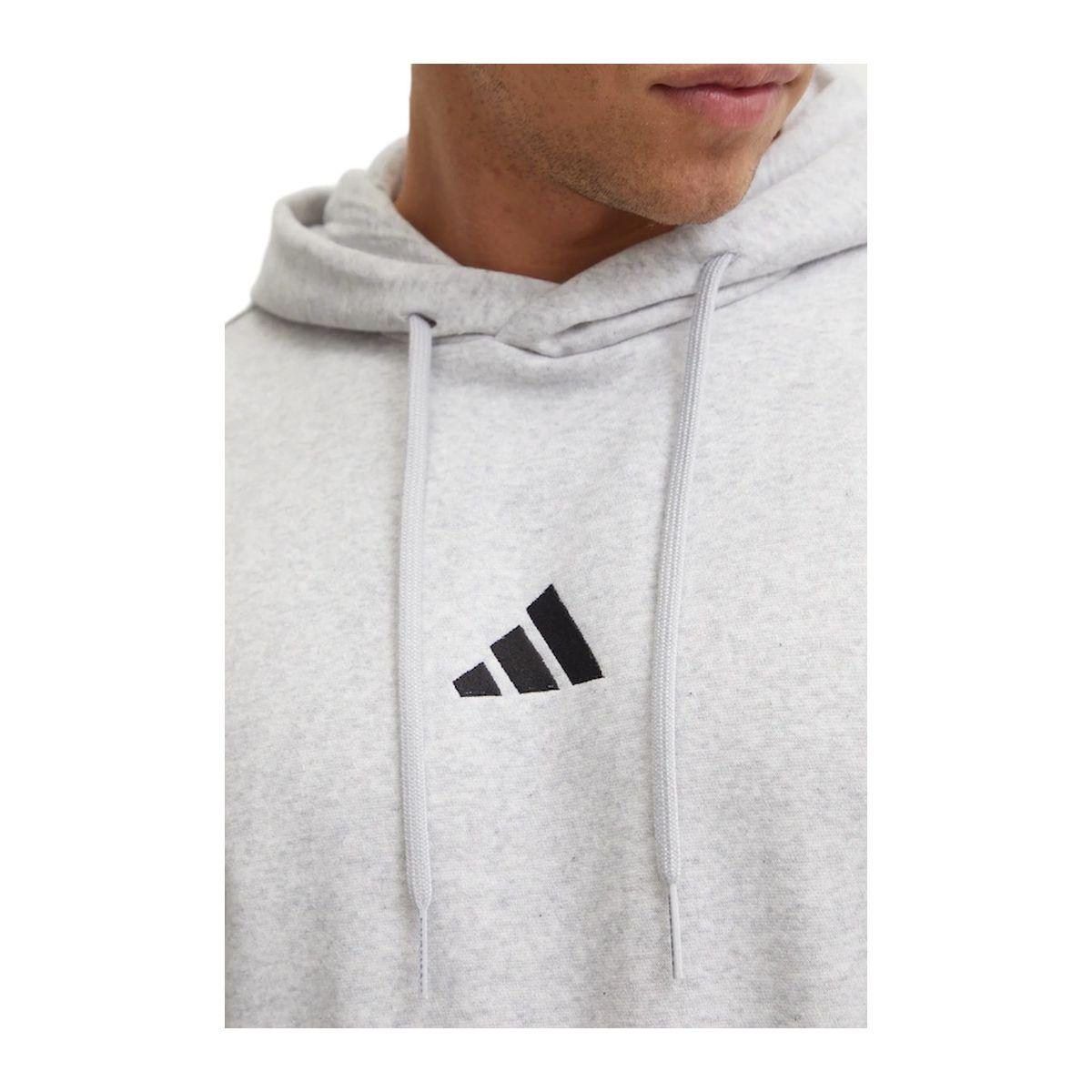 Adidas M Feelcozy Hoodie, Felpa Fitness e Training Uomo, Grigio Chiaro/Nero