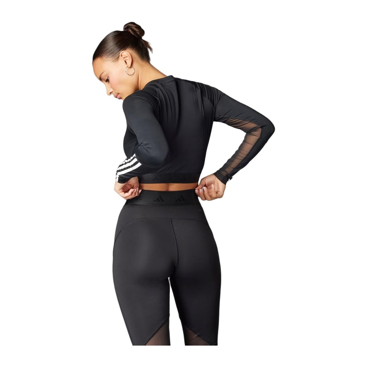 Adidas Hyperglam Cropped LS T-Shirt Maglia Fitness Donna