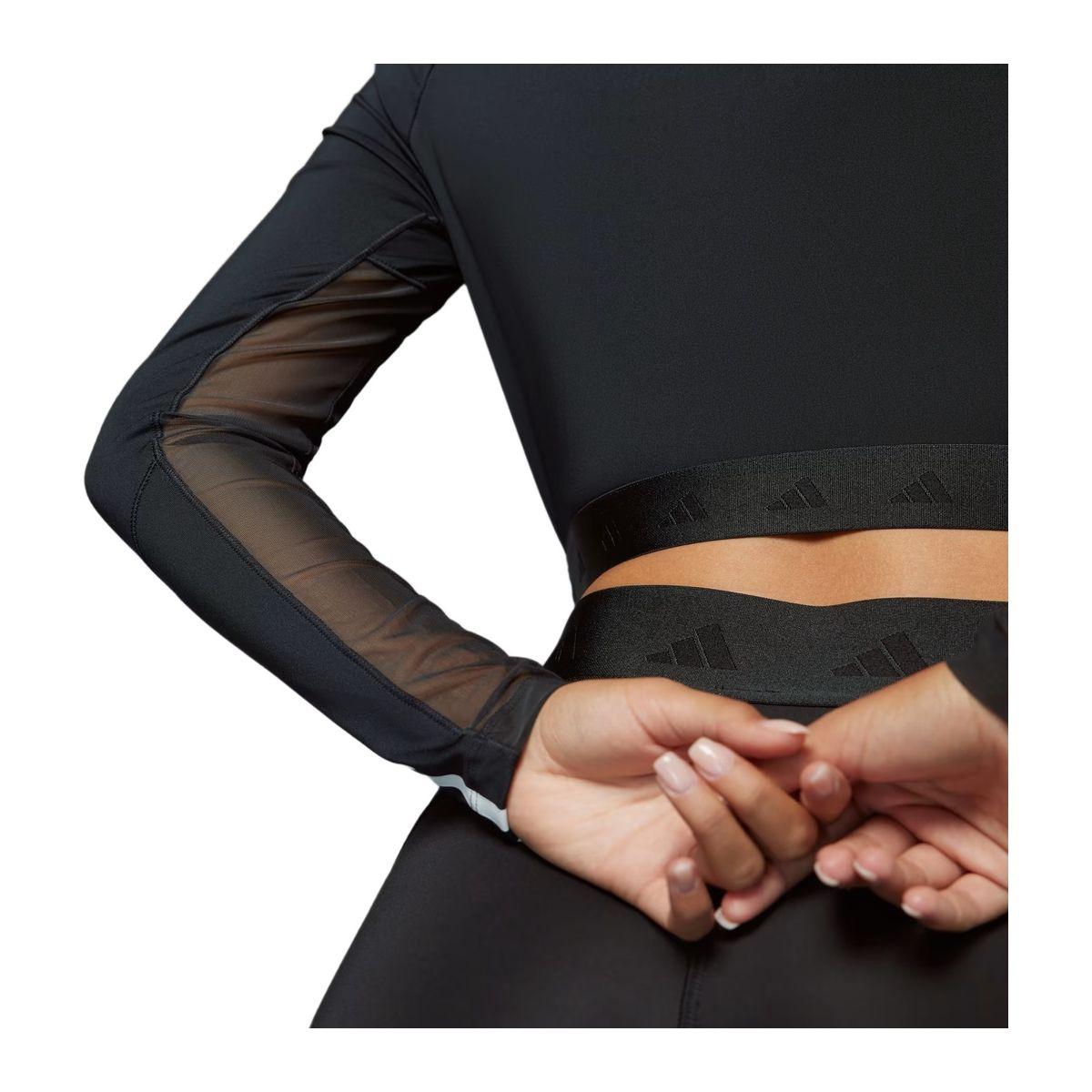 Adidas Hyperglam Cropped LS T-Shirt Maglia Fitness Donna