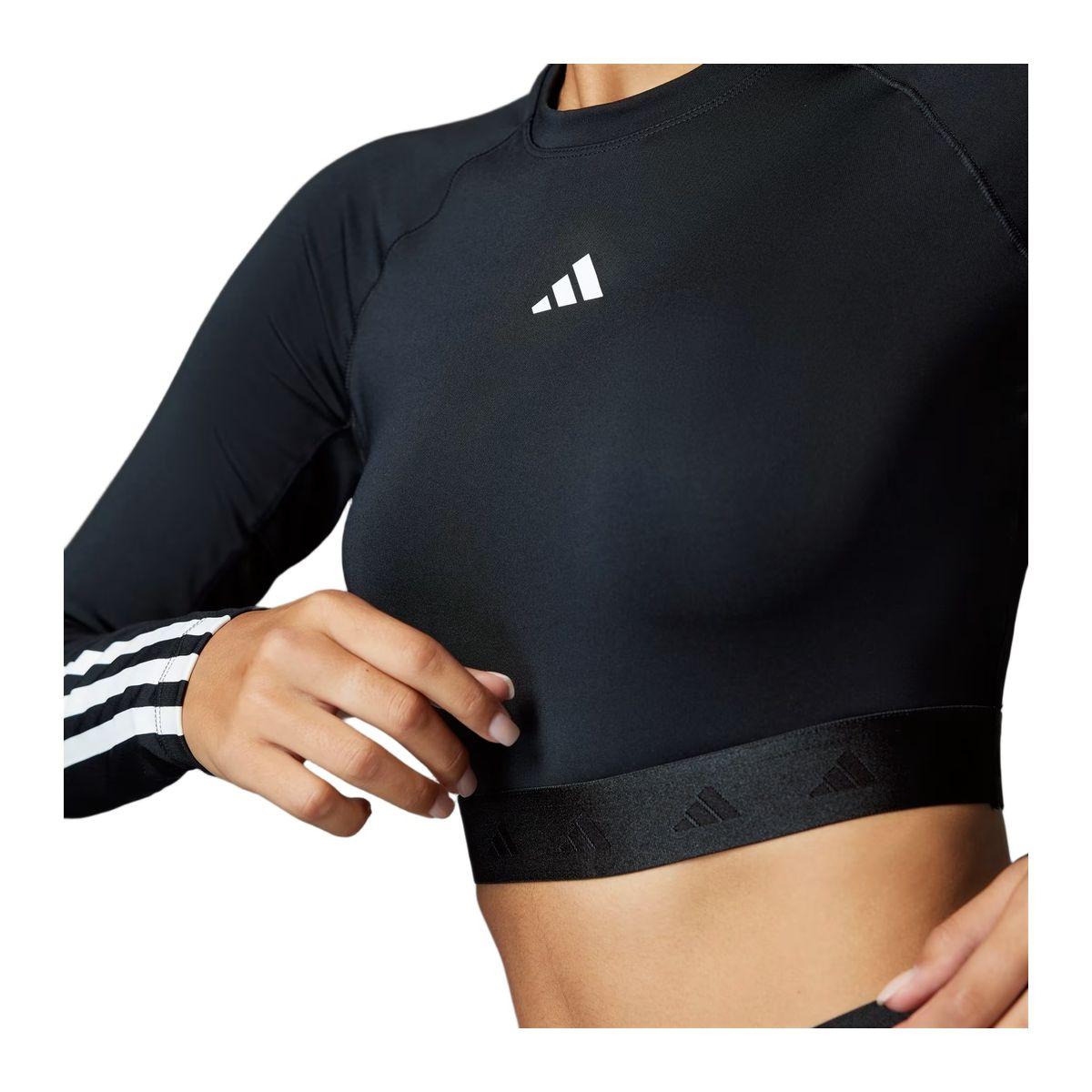 Adidas Hyperglam Cropped LS T-Shirt Maglia Fitness Donna