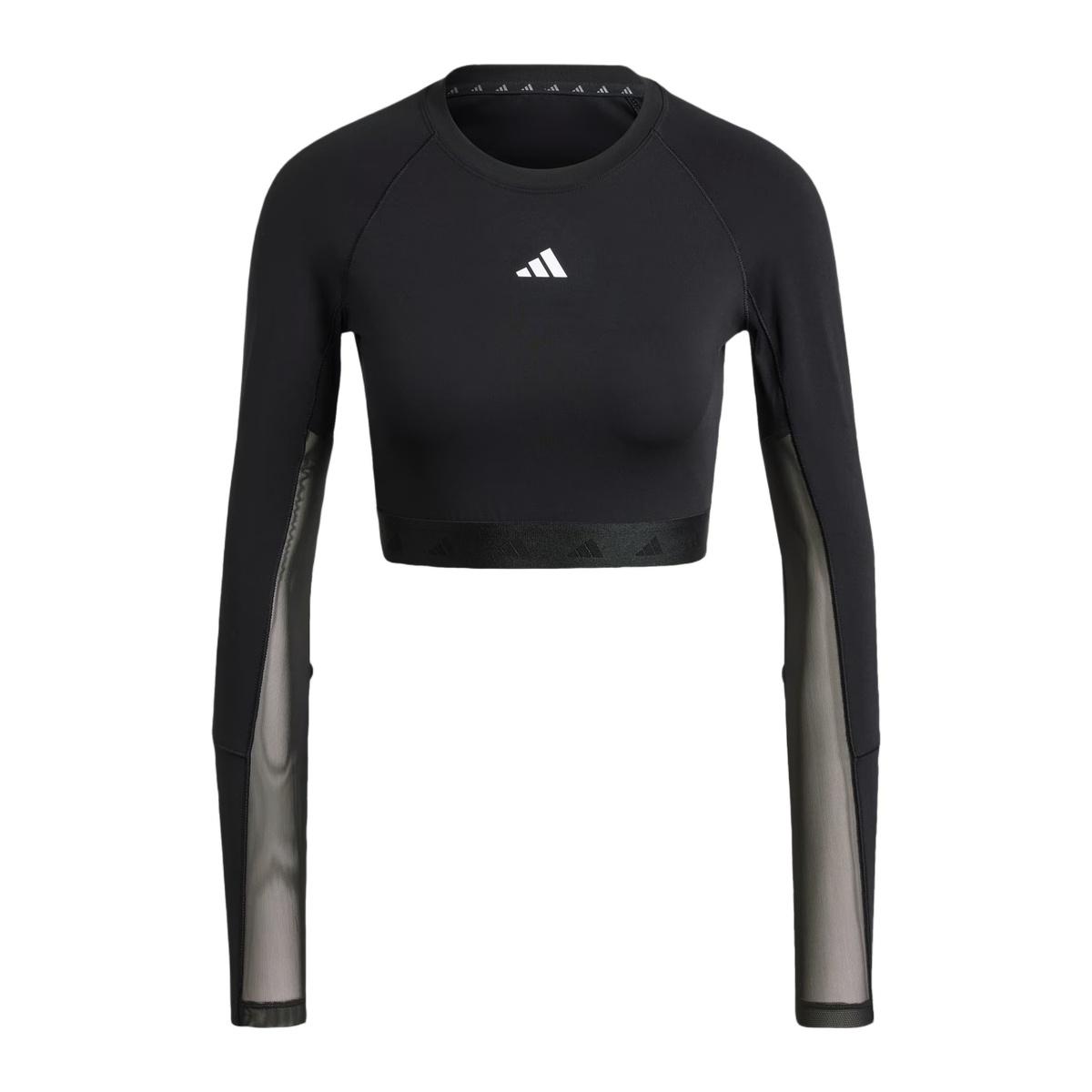 Adidas Hyperglam Cropped LS T-Shirt Maglia Fitness Donna