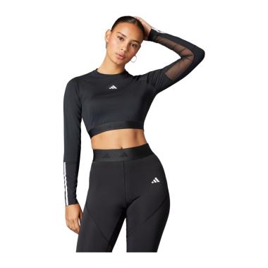 Adidas Hyperglam Cropped LS T-Shirt Maglia Fitness Donna