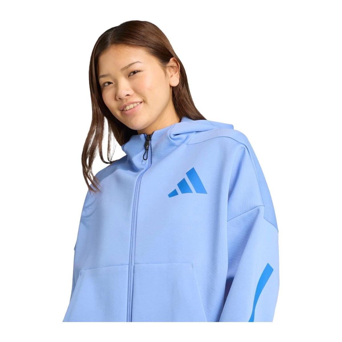 Adidas Felpa con Cappuccio Full Zip Donna