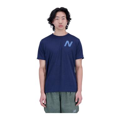 T-Shirt Uomo New Balance Graphic Impact Run Short Sleeve - Colore Navy Multi