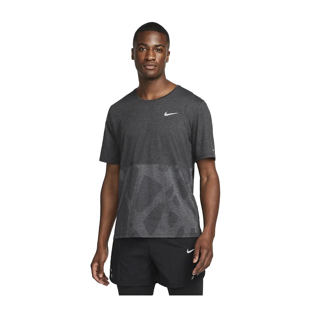 T-SHIRT RUNNING UOMOSWOOSH RUN DIVISION -  Black Heather/Reflective Silver