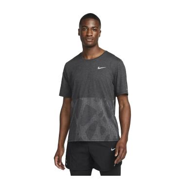 T-SHIRT RUNNING UOMOSWOOSH RUN DIVISION -  Black Heather/Reflective Silver