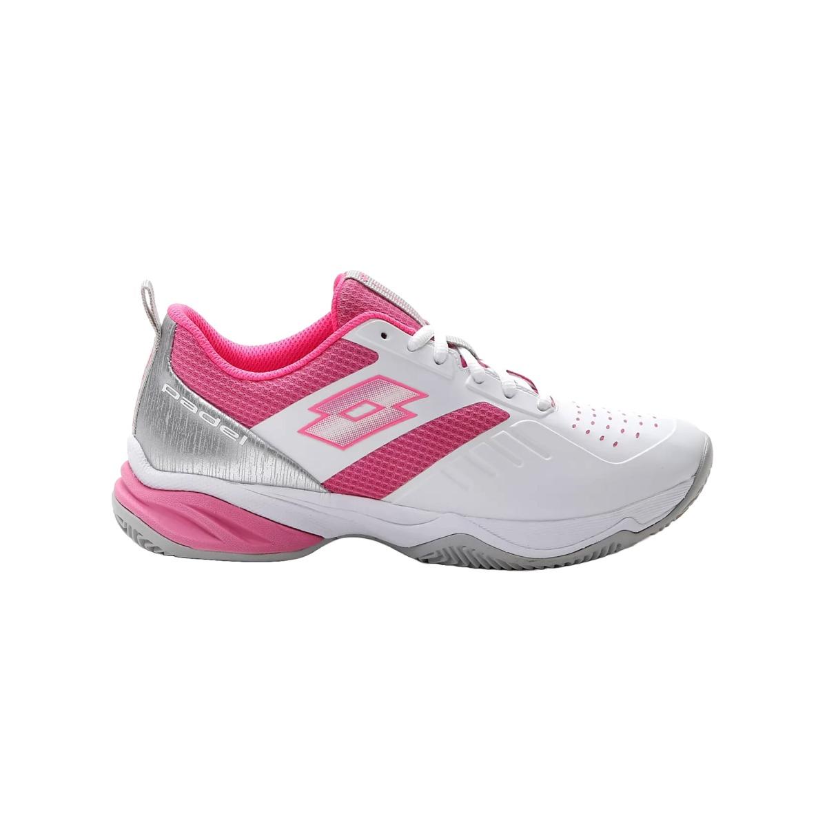 Scarpe Padel Donna Lotto Superrapida- All White/Whild Orchid