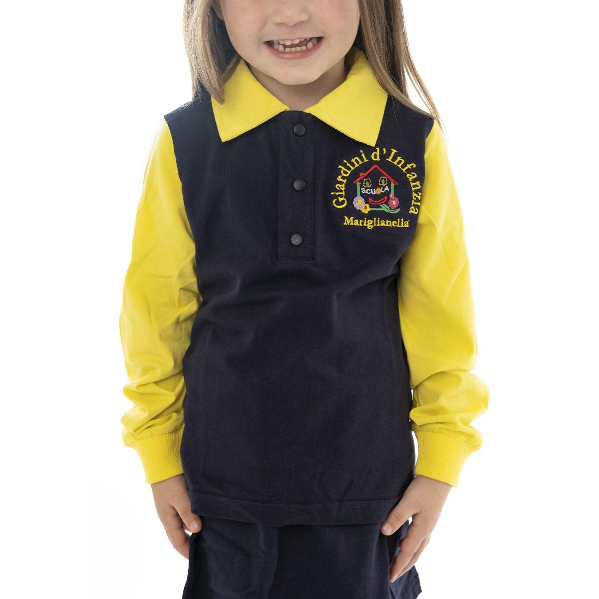 Polo maniche lunghe in jersey di cotone