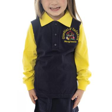 Polo maniche lunghe in jersey di cotone