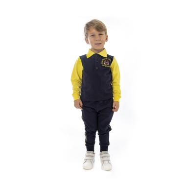 Polo maniche lunghe in felpina elastica non garzata