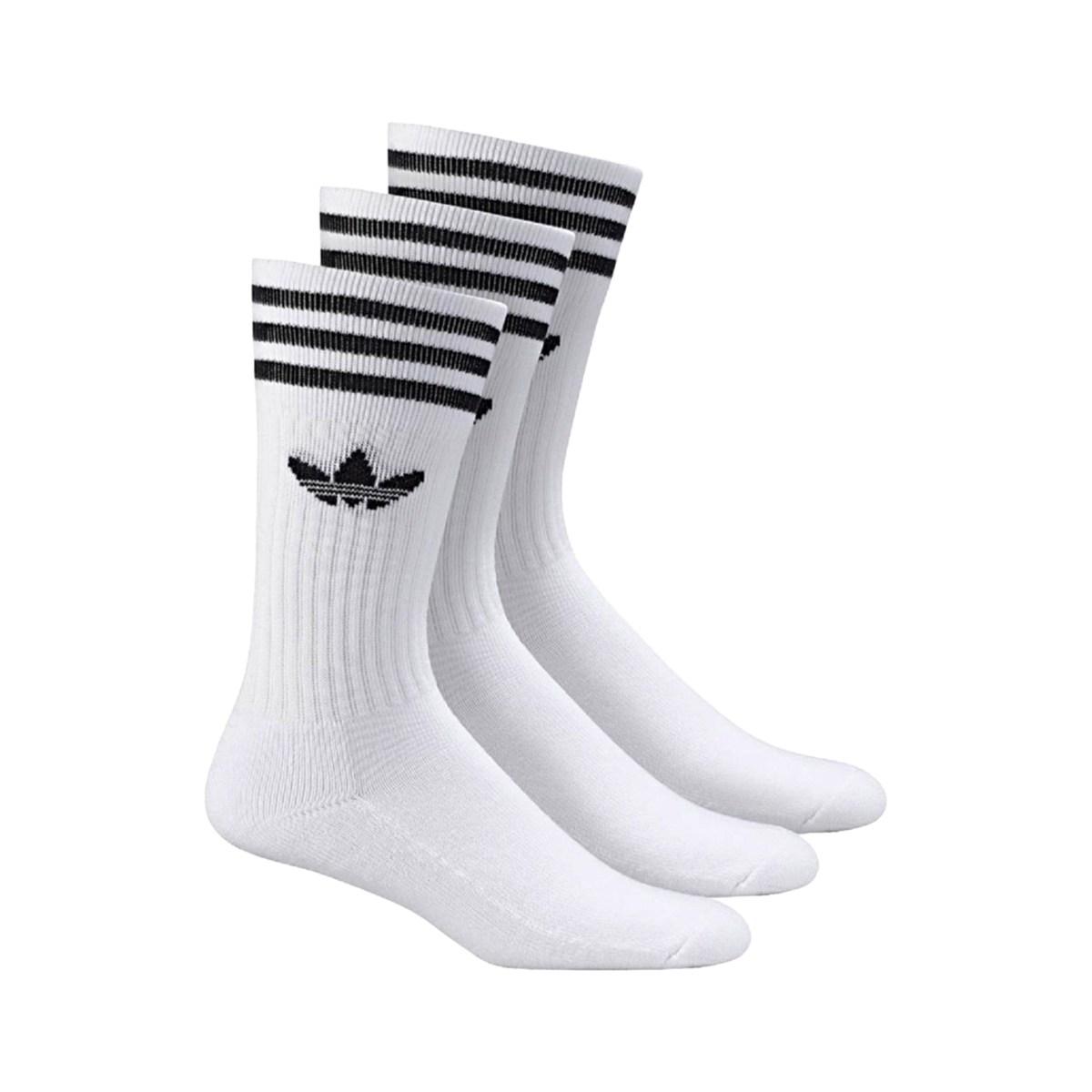 Set Calzini 3 Paia Solid Crew Socks - White/ Black