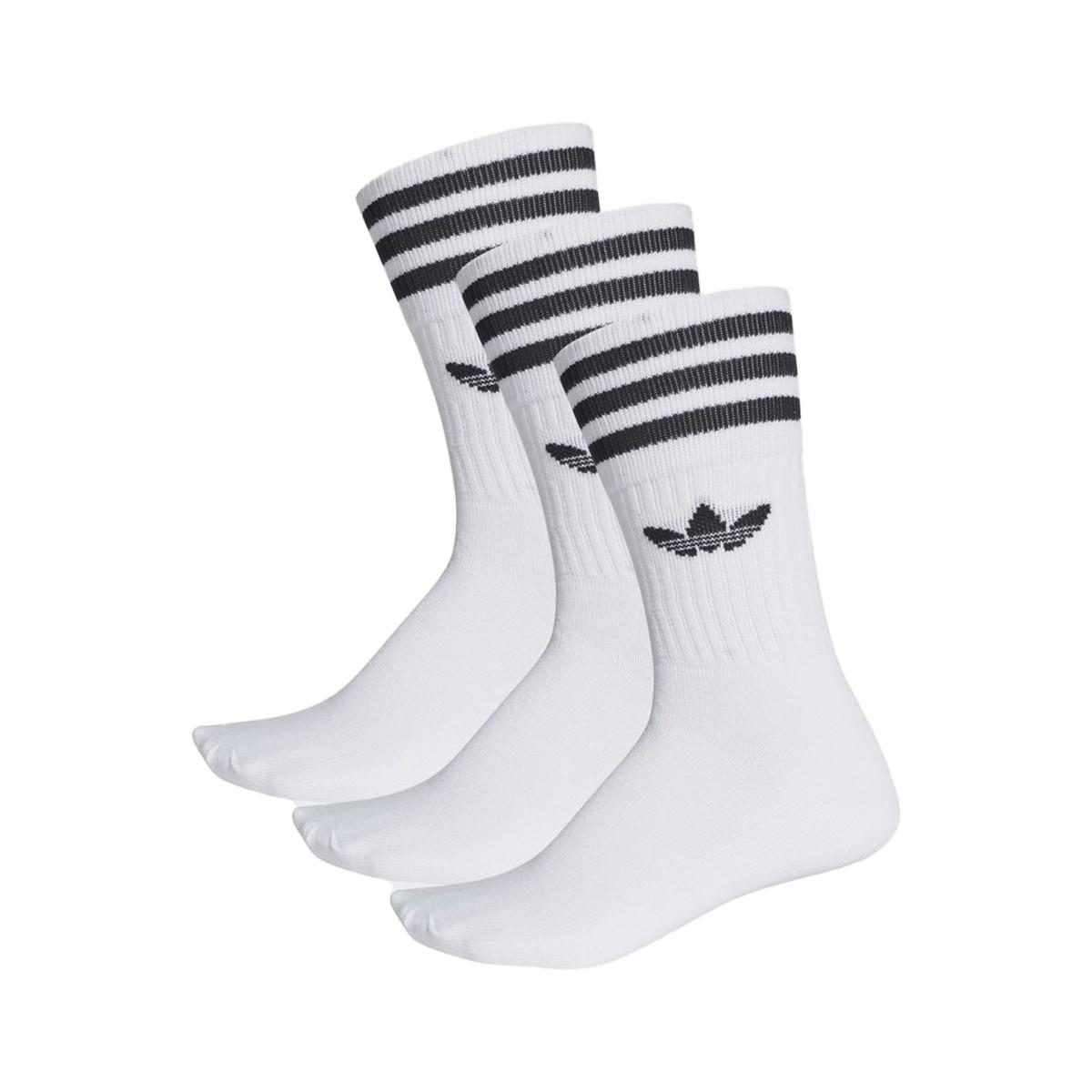 Set Calzini 3 Paia Solid Crew Socks - White/ Black