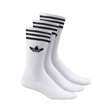 Set Calzini 3 Paia Solid Crew Socks - White/ Black