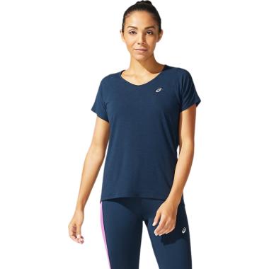 Asics V-Neck SS Top T-Shirt Running Donna