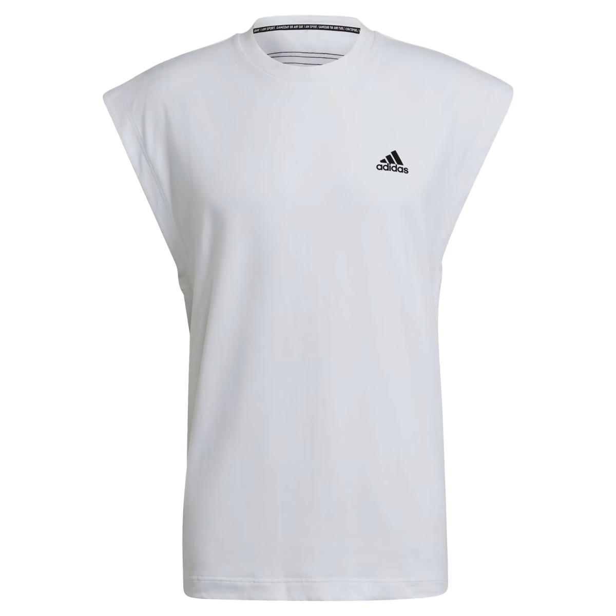T-Shirt Girocollo Training Uomo Sportwear Sleeveless - White