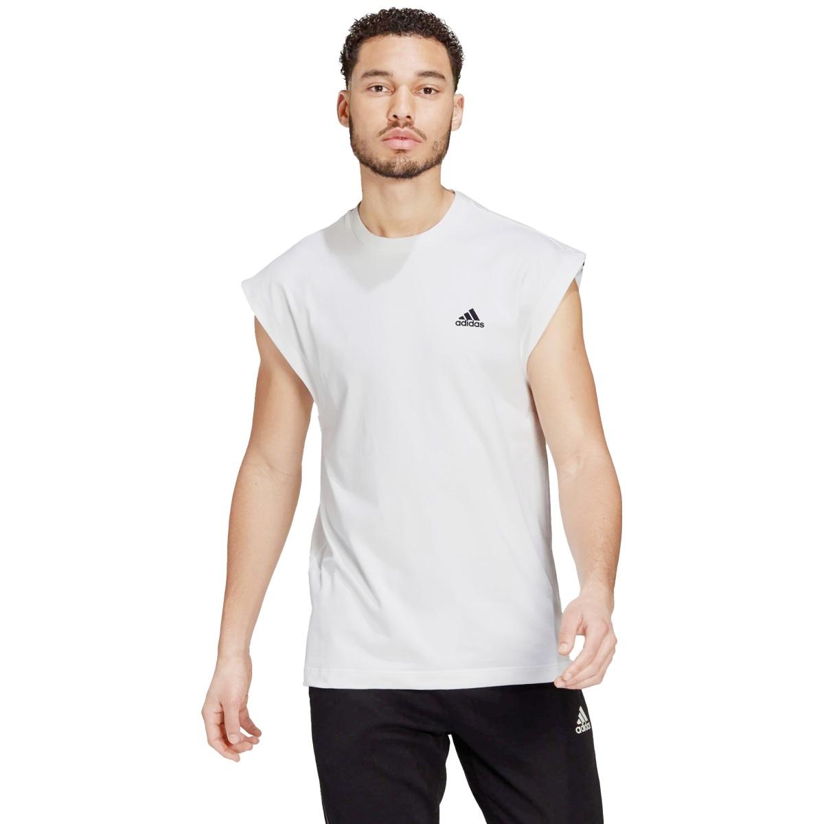 T-Shirt Girocollo Training Uomo Sportwear Sleeveless - White