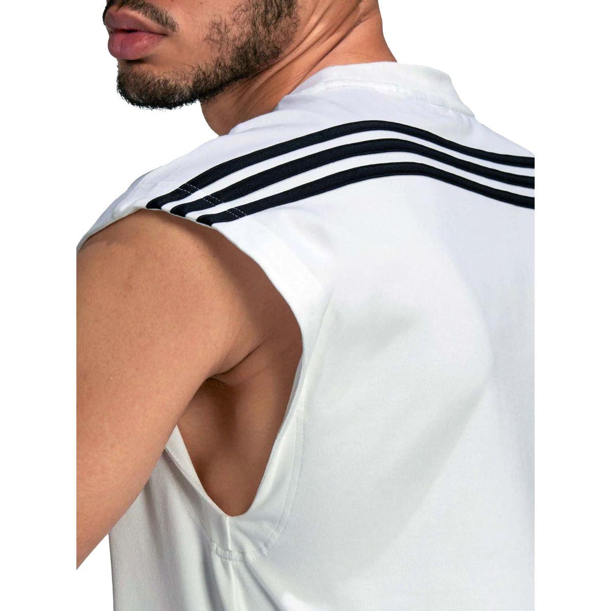 T-Shirt Girocollo Training Uomo Sportwear Sleeveless - White