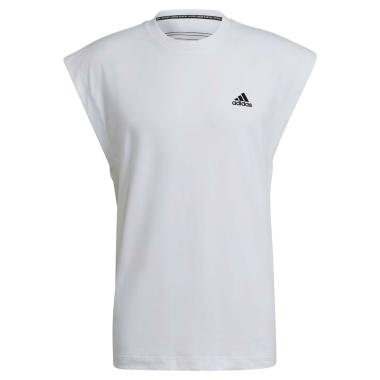 T-Shirt Girocollo Training Uomo Sportwear Sleeveless - White
